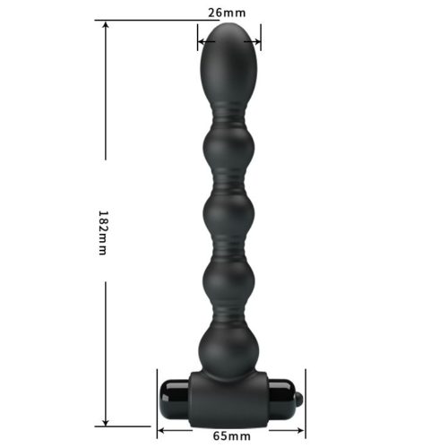 Черный анальный вибромассажер Lynn - 18,2 см. - 3