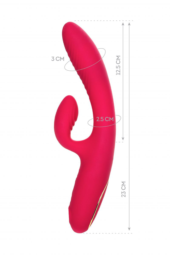 Ярко-розовый вибратор-кролик с вакуум-волновой стимуляцией Enila - 23 см. - 10