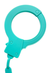 Аквамариновые силиконовые наручники - 2
