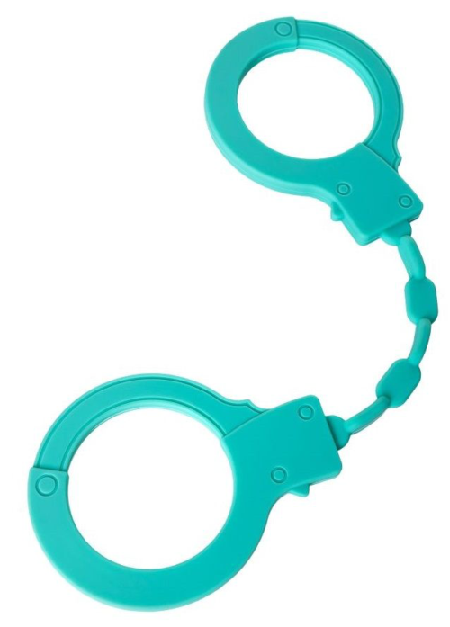 Аквамариновые силиконовые наручники - 0
