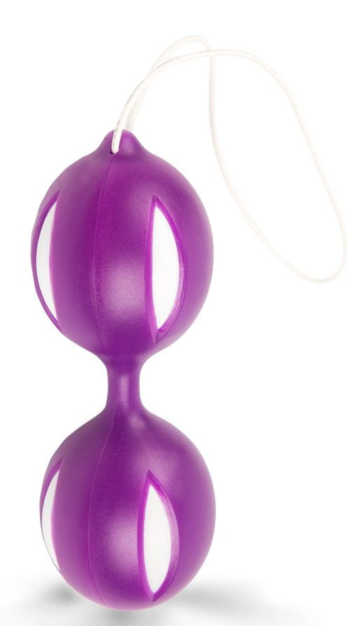 Фиолетовые вагинальные шарики с петелькой - 0