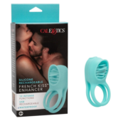 Голубое эрекционное виброкольцо Silicone Rechargeable French Kiss Enhancer - 1