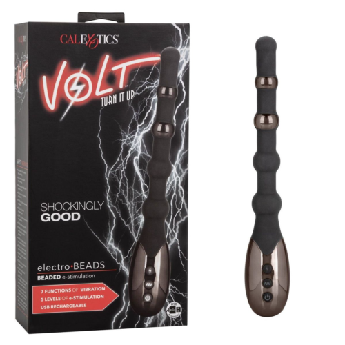 Черный анальный электростимулятор Volt Electro-Beads - 23,5 см. - 1