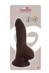 Коричневый фаллоимитатор BENDABLE DILDO на присоске - 18 см. - 1