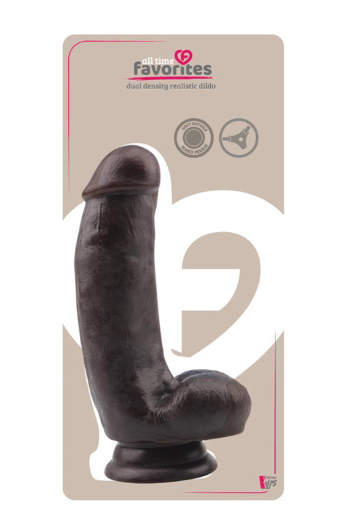 Коричневый фаллоимитатор DUAL DENSITY DILDO на присоске - 17 см. - 1