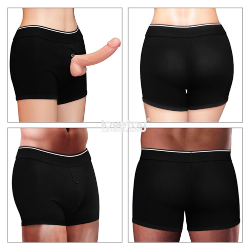 Черные шорты для крепления насадок Strapon Shorts - 1