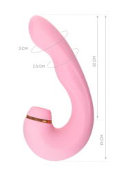 Нежно-розовый многофункциональный стимулятор клитора Juna - 15 см. - 11