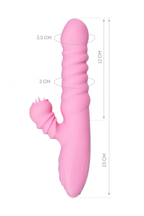 Розовый вибратор Lixy с возвратно-поступательным движением и нагревом - 23 см. - 10