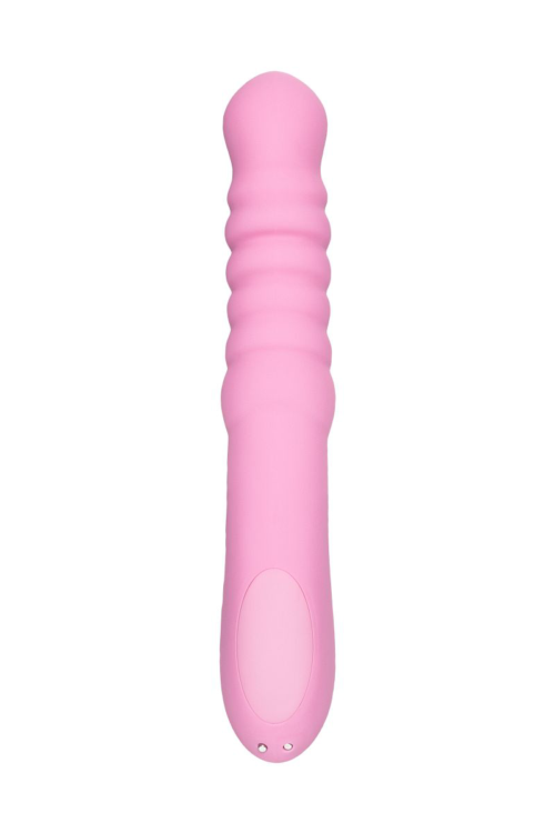 Розовый вибратор Lixy с возвратно-поступательным движением и нагревом - 23 см. - 3