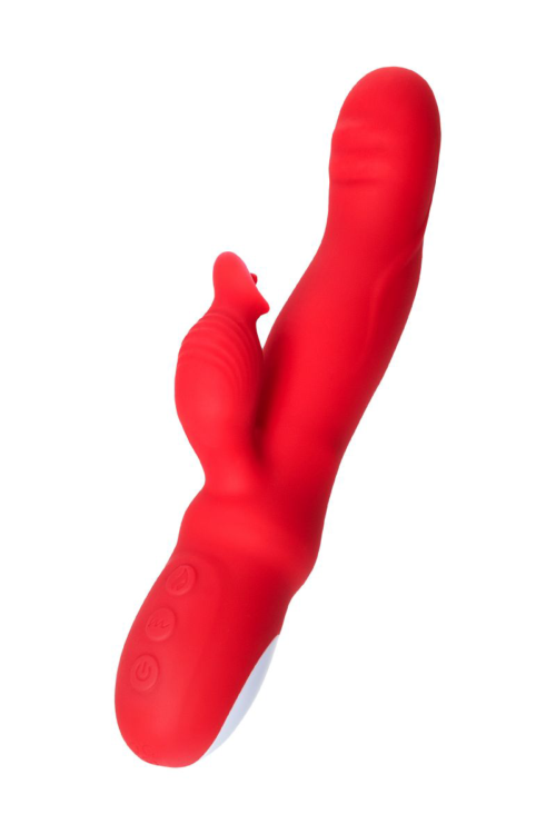 Красный вибратор Redli с двигающейся головкой - 21 см. - 6