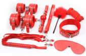 Набор красных БДСМ-аксессуаров Bandage Kits из 10 предметов - 0