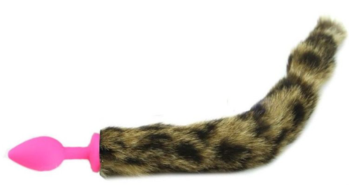 Розовая анальная пробка с кошачьим хвостиком - 0