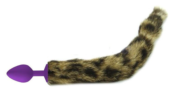 Фиолетовая анальная пробка с кошачьим хвостиком - 0