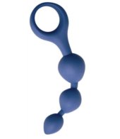 Синяя анальная цепочка Anal Chain с ручкой-кольцом - 0