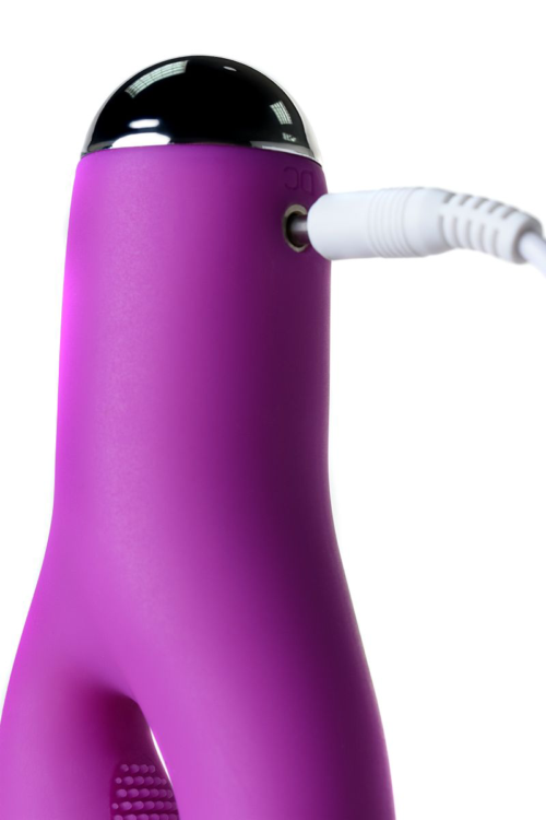 Фиолетовый вибратор с ресничками Anita - 18 см. - 10
