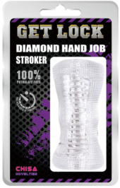 Прозрачный рельефный мастурбатор Diamond Hand Job - 1