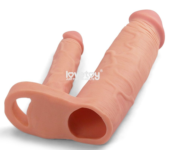 Телесная насадка для двойного проникновения Add 2 Pleasure X Tender Double Penis Sleeve - 20 см. - 2