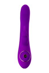 Фиолетовый ротатор с клиторальным стимулятором YUM - 21 см. - 2