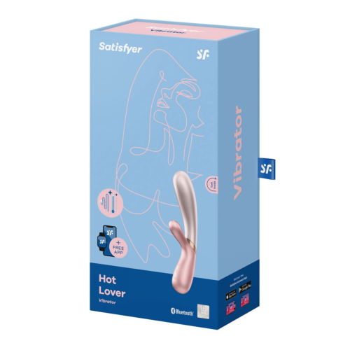 Нежно-розовый вибратор-кролик Hot Lover с возможностью управления через приложение - 19,3 см. - 5