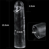 Прозрачная насадка-удлинитель Flawless Clear Penis Sleeve Add 1 - 15,5 см. - 2