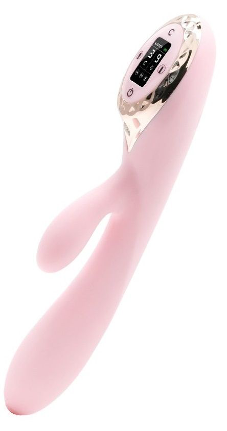 Нежно-розовый вибромассажер-кролик A-King - 22,6 см. - 0