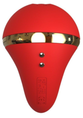 Красный вибромассажер Tina со стимулятором клитора - 17,5 см. - 2
