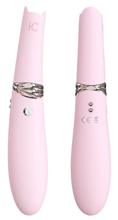 Нежно-розовый вибромассажер MIISS CC с мембранным стимулятором - 18,5 см. - 1