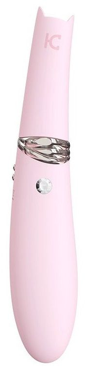 Нежно-розовый вибромассажер MIISS CC с мембранным стимулятором - 18,5 см. - 0