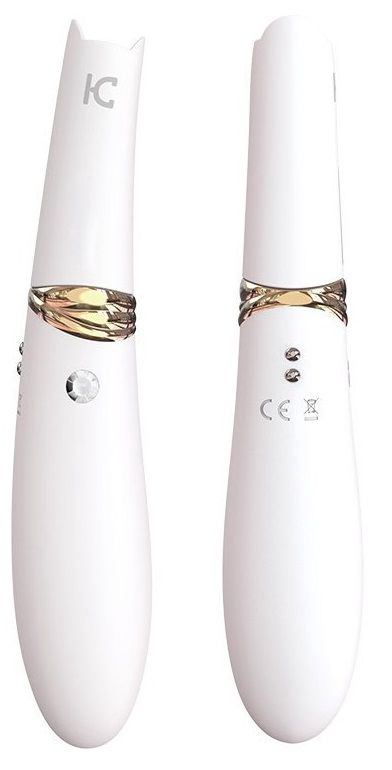 Белый вибромассажер MIISS CC с мембранным стимулятором - 18,5 см. - 1