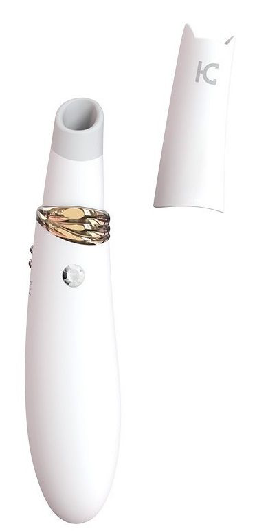 Белый вибромассажер MIISS CC с мембранным стимулятором - 18,5 см. - 2