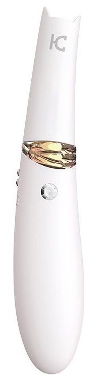 Белый вибромассажер MIISS CC с мембранным стимулятором - 18,5 см. - 0