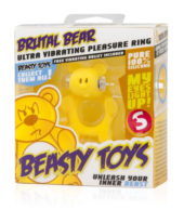 Жёлтое виброкольцо на пенис Brutal Bear - 1