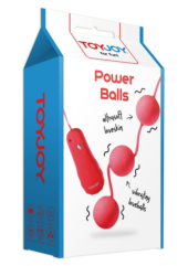 Красные вагинальные шарики с вибрацией POWER BALLS - 1