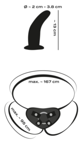 Черный вибрострапон с пультом ДУ RC Vibrating Strap-On - 13 см. - 8