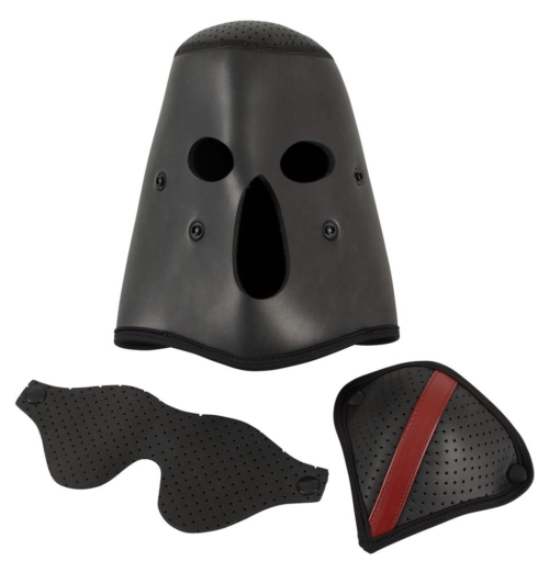 Черная маска-шлем с перфорацией - 1