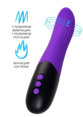Фиолетовый ротатор «Дрючка-заменитель» с функцией нагрева - 18 см. - 0
