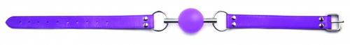 Кляп-шар на фиолетовых ремешках Solid Ball Gag - 2