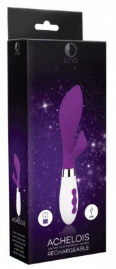 Фиолетовый вибратор-кролик Achelois - 21,8 см. - 3