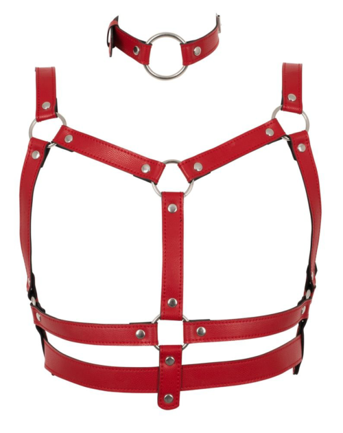 Красный комплект БДСМ-аксессуаров Harness Set - 2
