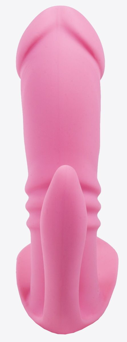 Розовый анально-вагинальный вибратор Hidden Lover - 1