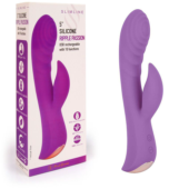 Фиолетовый вибромассажер-кролик 5 Silicone Ripple Passion - 19,1 см. - 1