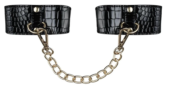 Элегантные черные наручники с цепочкой - 0