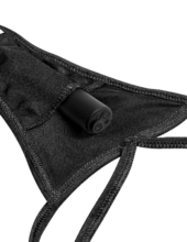 Черные трусики Remote Lace Peek-a-Boo XL-XXL с вибрацией и анальным стимулятором - 7
