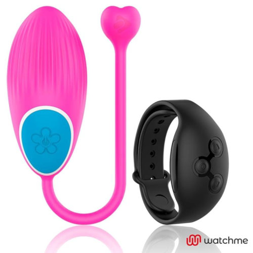 Розовое виброяйцо с черным пультом-часами Wearwatch Egg Wireless Watchme - 0