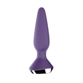 Фиолетовая анальная пробка с вибрацией Satisfyer Plug-ilicious 1 - 13,5 см. - 2