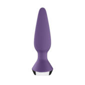 Фиолетовая анальная пробка с вибрацией Satisfyer Plug-ilicious 1 - 13,5 см. - 5