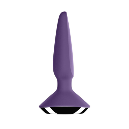 Фиолетовая анальная пробка с вибрацией Satisfyer Plug-ilicious 1 - 13,5 см. - 3