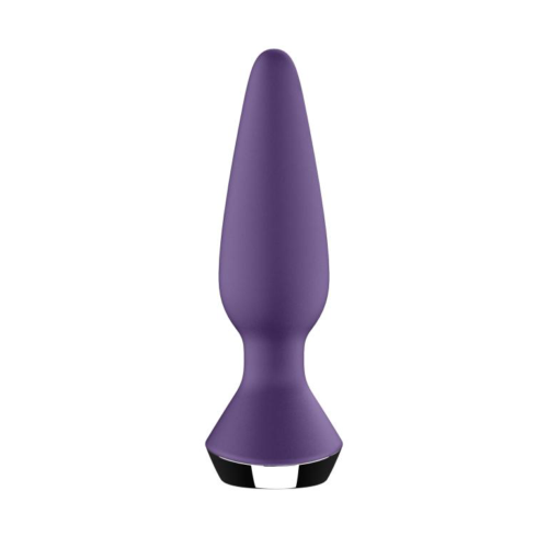 Фиолетовая анальная пробка с вибрацией Satisfyer Plug-ilicious 1 - 13,5 см. - 4