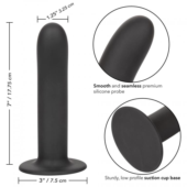 Черный силиконовый анальный стимулятор 7” Smooth Probe - 17,75 см. - 1