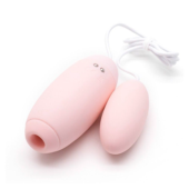 Нежно-розовое виброяйцо с вакуум-волновым действием Kiss Toy Miss VV - 0